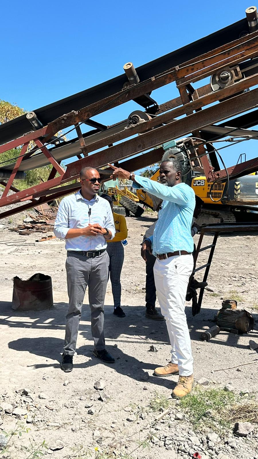 Minister Maynard Witnesses Blast at Quarry